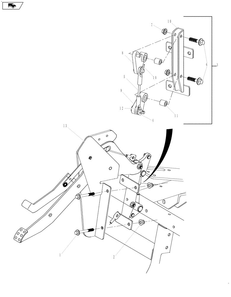 Схема запчастей Case IH SCOUT XL - (33.110.02) - PARK BRAKE PEDAL ASSEMBLY (33) - BRAKES & CONTROLS