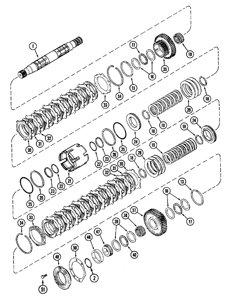 Схема запчастей Case IH 8940 - (6-016) - TRANSMISSION SPEED, OUTPUT SHAFT AND REAR CLUTCH (06) - POWER TRAIN
