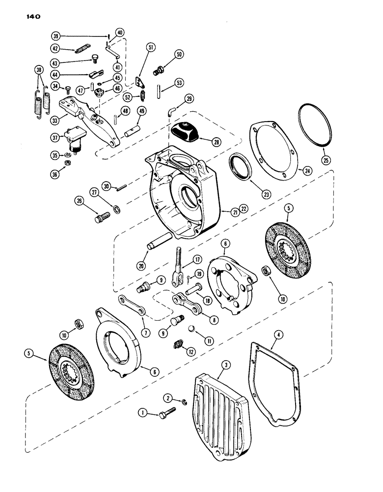 Схема запчастей Case IH 1070 - (140) - DIFFERENTIAL BRAKE (06) - POWER TRAIN