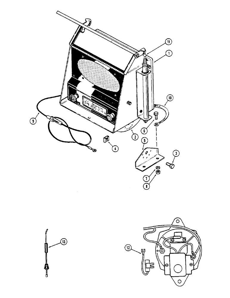 Схема запчастей Case IH 1175 - (075C) - RADIO, FENDER MOUNTED (04) - ELECTRICAL SYSTEMS