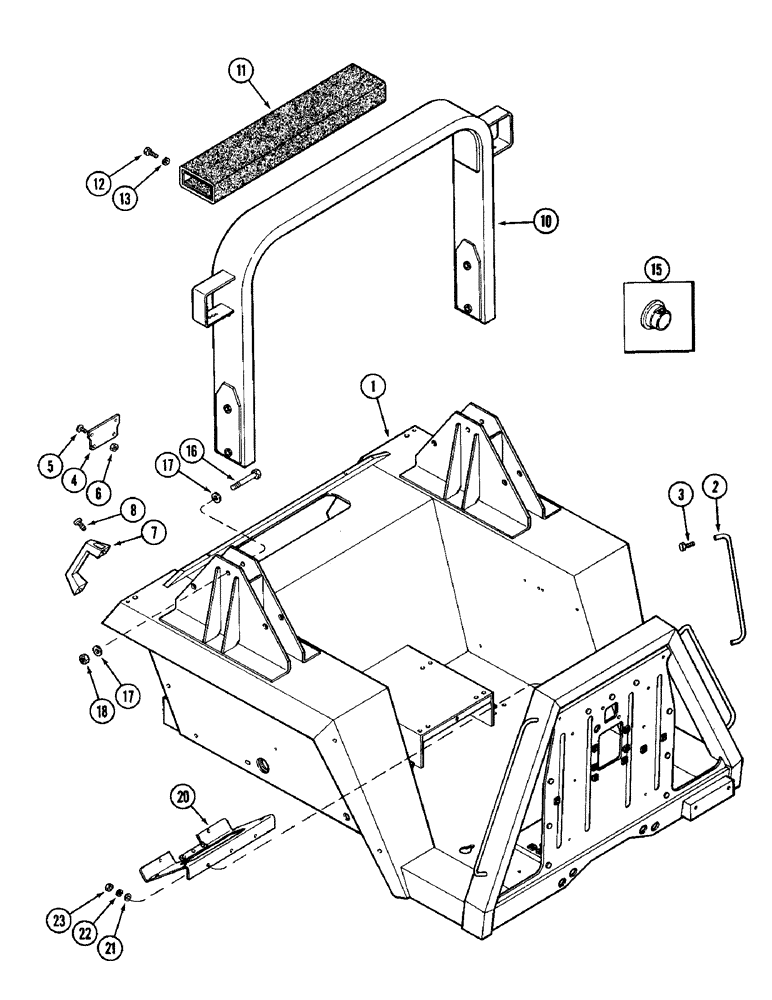 Схема запчастей Case IH 1896 - (9-398) - PLATFORM WITH FENDERS AND ROLLBAR, TWO POST ROPS WITHOUT CAB (09) - CHASSIS/ATTACHMENTS