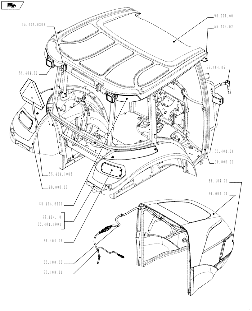 Схема запчастей Case IH FARMALL 75C - (55.000.00[02]) - PICTORIAL INDEX - ELECTRICAL SYSTEM (55) - ELECTRICAL SYSTEMS