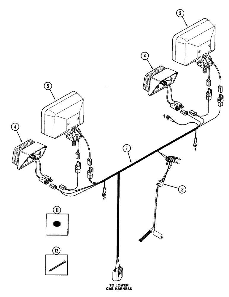 Схема запчастей Case IH 3294 - (4-070) - REAR COMPONENT HARNESS (04) - ELECTRICAL SYSTEMS