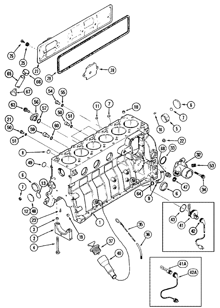 Схема запчастей Case IH SPX3310 - (03-019) - CYLINDER BLOCK (01) - ENGINE