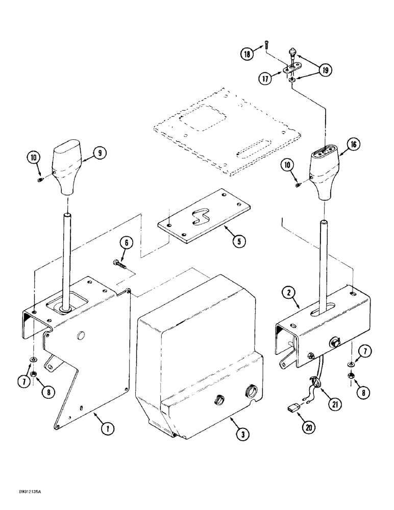 Схема запчастей Case IH 9330 - (6-034) - TRANSMISSION SHIFT CONTROLS, POWER SHIFT TRACTOR (06) - POWER TRAIN