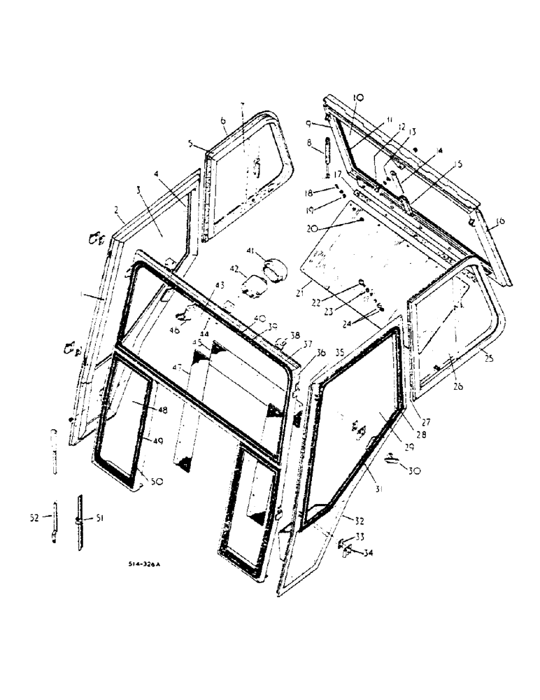 Схема запчастей Case IH 454 - (13-42) - SAFETY CAB, MACHINES FITTED W/ISO MOUNTED CAB (05) - SUPERSTRUCTURE