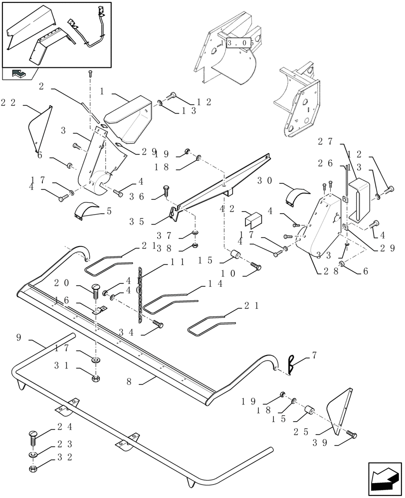 Схема запчастей Case IH LBX332P - (08.002[01]) - PICK-UP PROTECTION (08) - SHEET METAL/DECALS