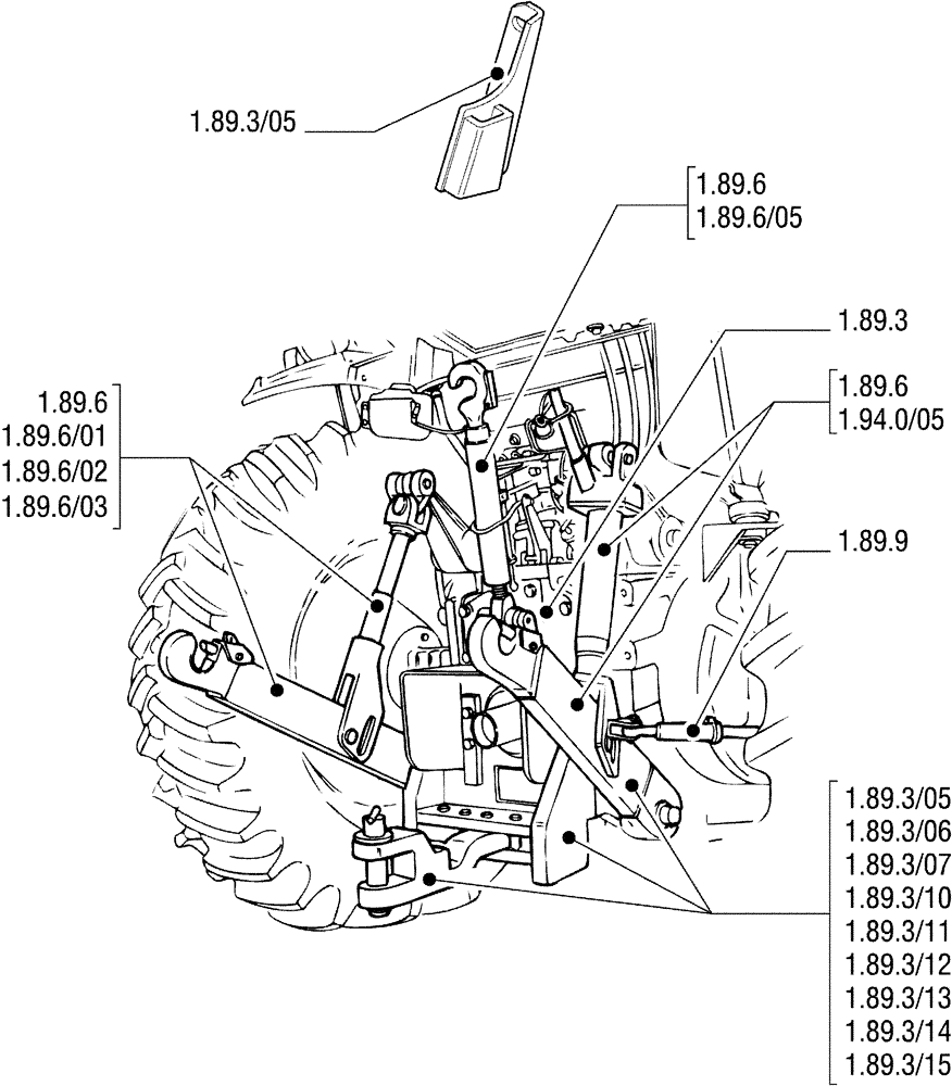 Схема запчастей Case IH JX70U - (SEC. 09) - LINKAGE (00) - GENERAL