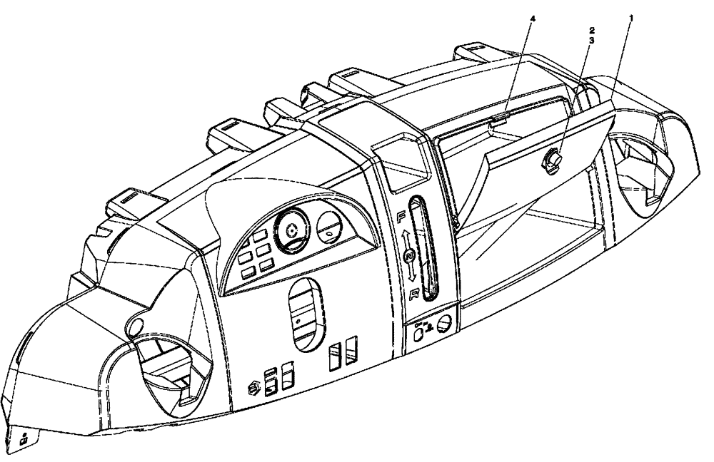 Схема запчастей Case IH SCOUT XL - (90.150.18) - GLOVE BOX (90) - PLATFORM, CAB, BODYWORK AND DECALS