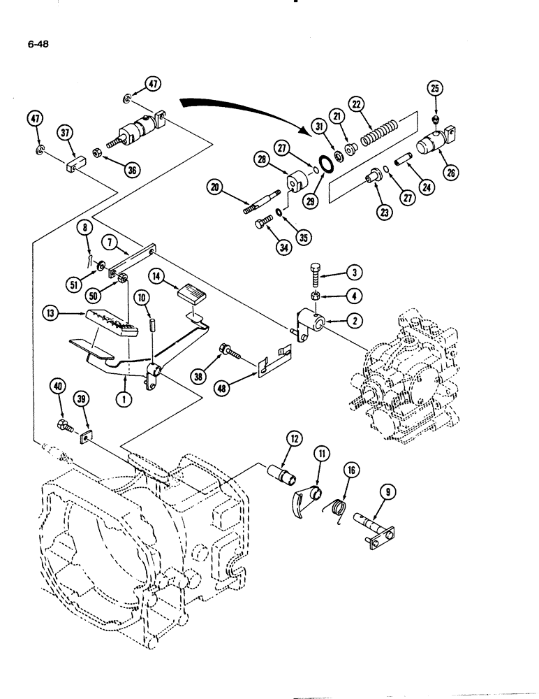 Схема запчастей Case IH 1130 - (6-48) - HYDROSTATIC DRIVE CONTROLS (06) - POWER TRAIN