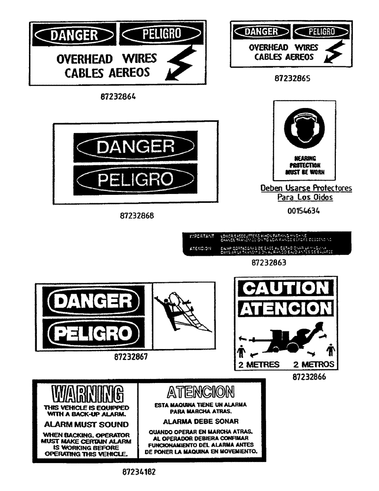 Схема запчастей Case IH 7700 - (00-B) - SAFETY DECALS (00) - GENERAL