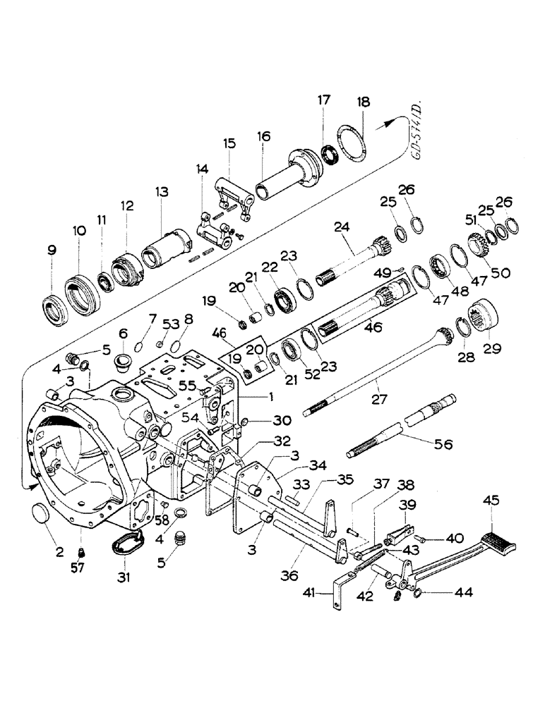 Схема запчастей Case IH 833 - (07-10) - DOUBLE CLUTCH HOUSING AND CONNECTIONS (04) - Drive Train