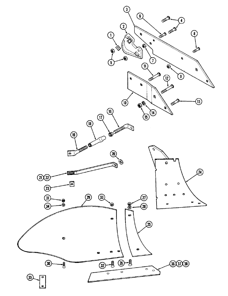 Схема запчастей Case IH 600-SERIES - (14) - BOTTOM, 16 INCH GENERAL PURPOSE, LEFT HAND 