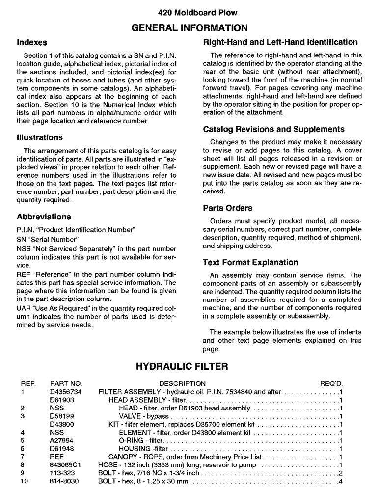Схема запчастей Case IH 420 - (1-4) - GENERAL INFORMATION 