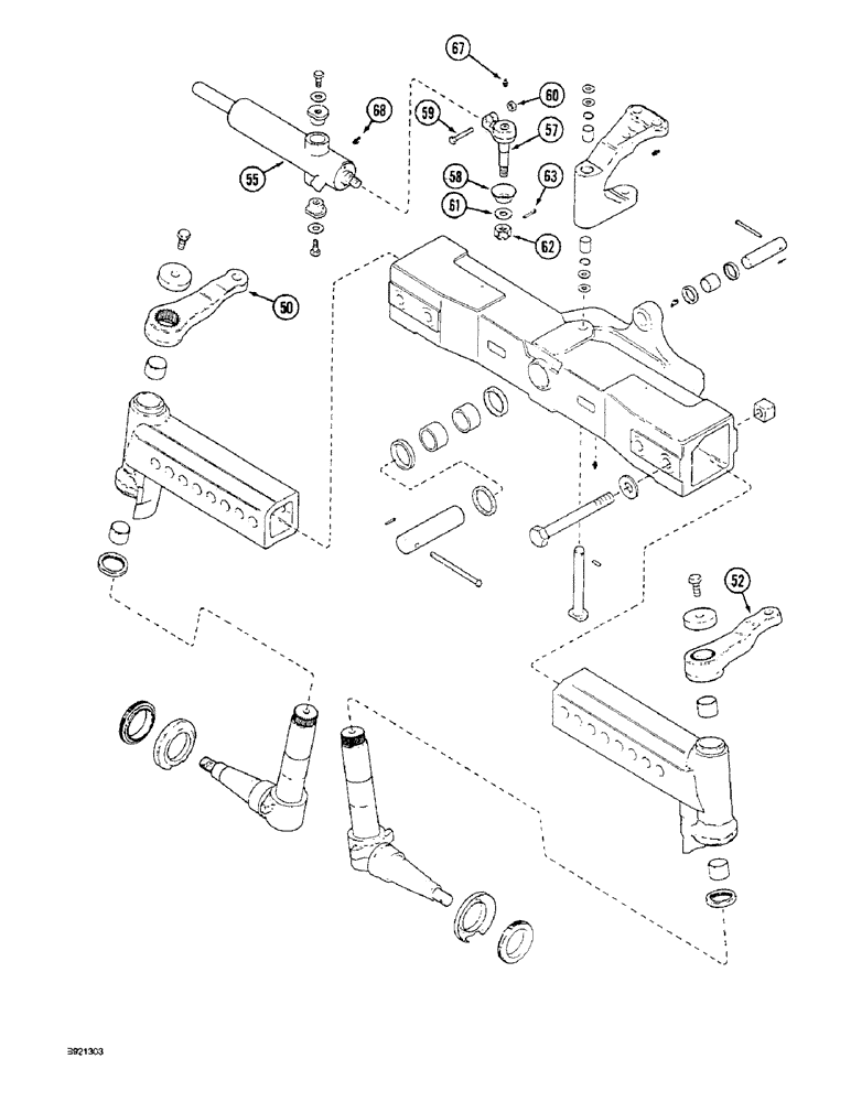 Схема запчастей Case IH 1800 - (5-16) - ADJUSTABLE STEERING AXLE, PRIOR TO P.I.N. JJC133070 (04) - STEERING