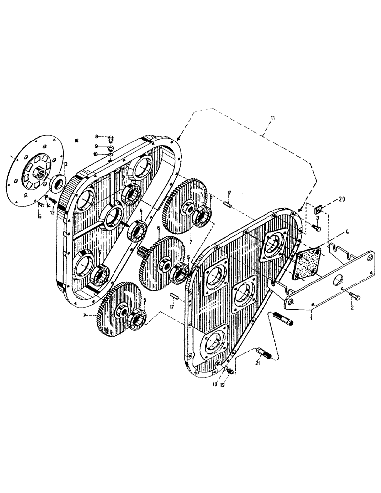 Схема запчастей Case IH 7000 - (C02-10) - ENGINE, 3 HOLE GEARBOX, 7000 Engine & Engine Attachments