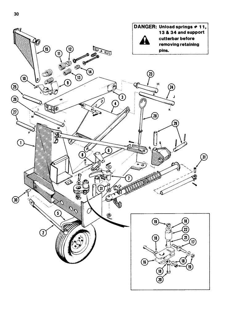 Схема запчастей Case IH 750 - (30) - FRONT WHEEL SUPPORT, REAR UNIT 