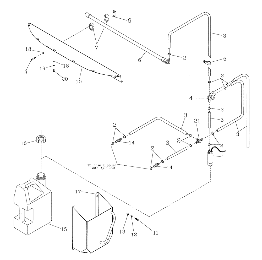 Схема запчастей Case IH 7700 - (A11[18]) - WINDSCREEN WASHER Mainframe & Functioning Components