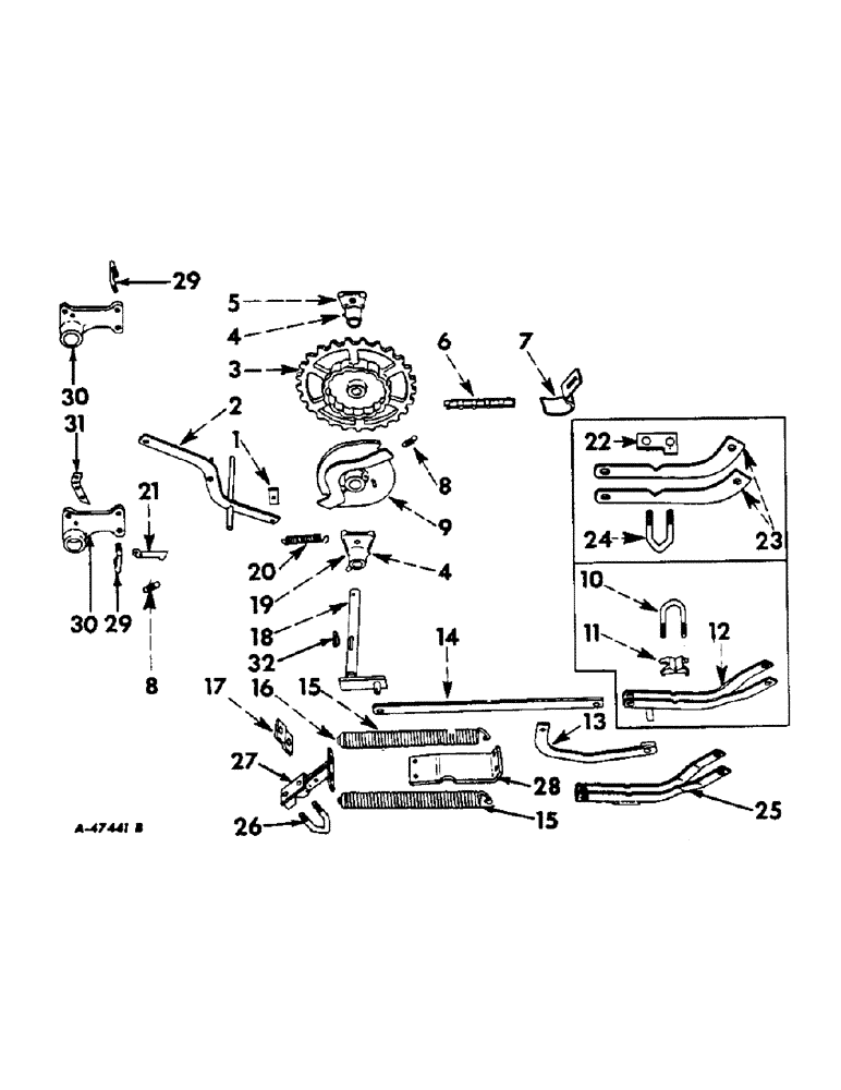 Схема запчастей Case IH 249 - (E-20) - GROUND DRIVEN POWER LIFT 