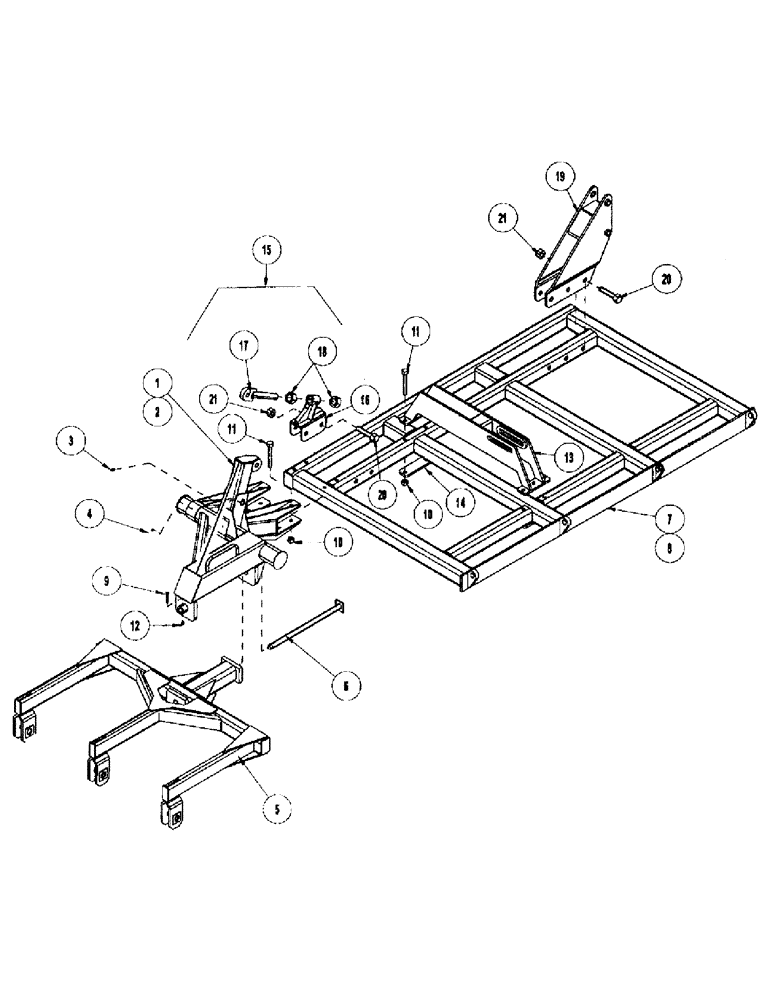 Схема запчастей Case IH CONCORD - (B14) - WING FRAME, 2010, 2012 FOUR RANK 