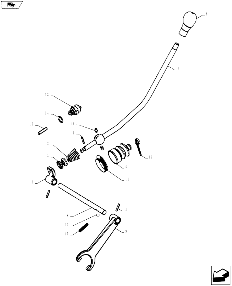 Схема запчастей Case IH FARMALL 65A - (21.130.03) - GEAR SPLITTER CONTROL (21) - TRANSMISSION