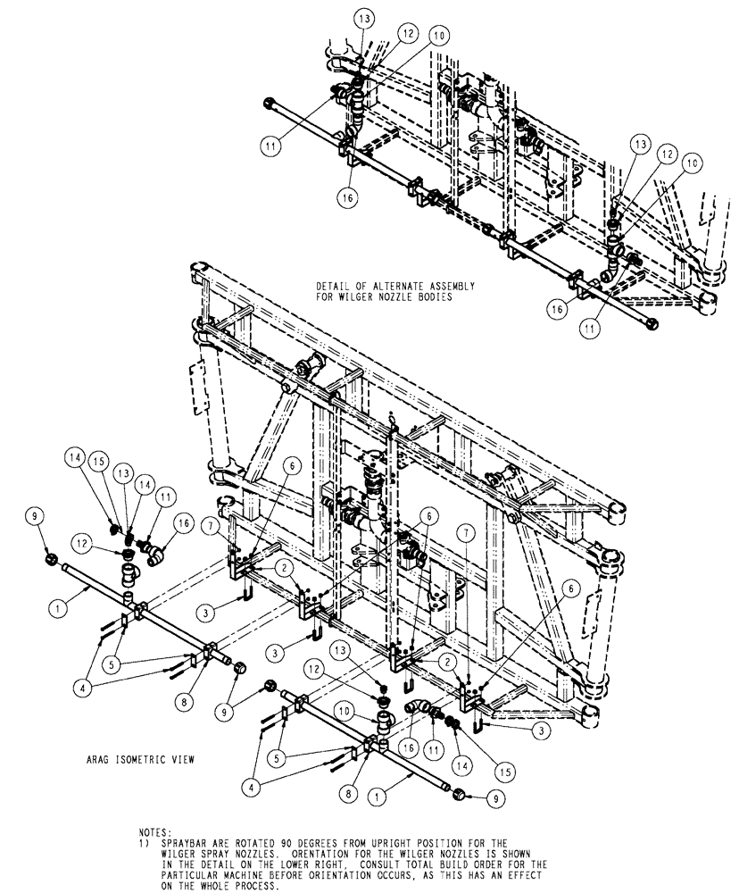 Схема запчастей Case IH SPX4410 - (09-032) - SPRAYBAR, CS, 20" OFF, 6 SECTION Liquid Plumbing