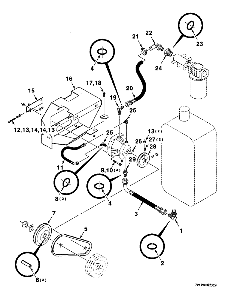 Схема запчастей Case IH 8820 - (9-076) - PUMP ASSEMBLY, REEL DRIVE (35) - HYDRAULIC SYSTEMS