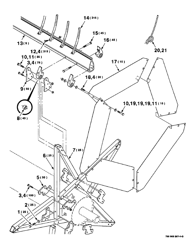 Схема запчастей Case IH 8830 - (9-152) - PICKUP REEL KIT, 21, UNIVERSAL HARVESTER S/N 000000 THRU 224699, TO BE ORDERED THRU WHOLEGOODS ONLY (58) - ATTACHMENTS/HEADERS