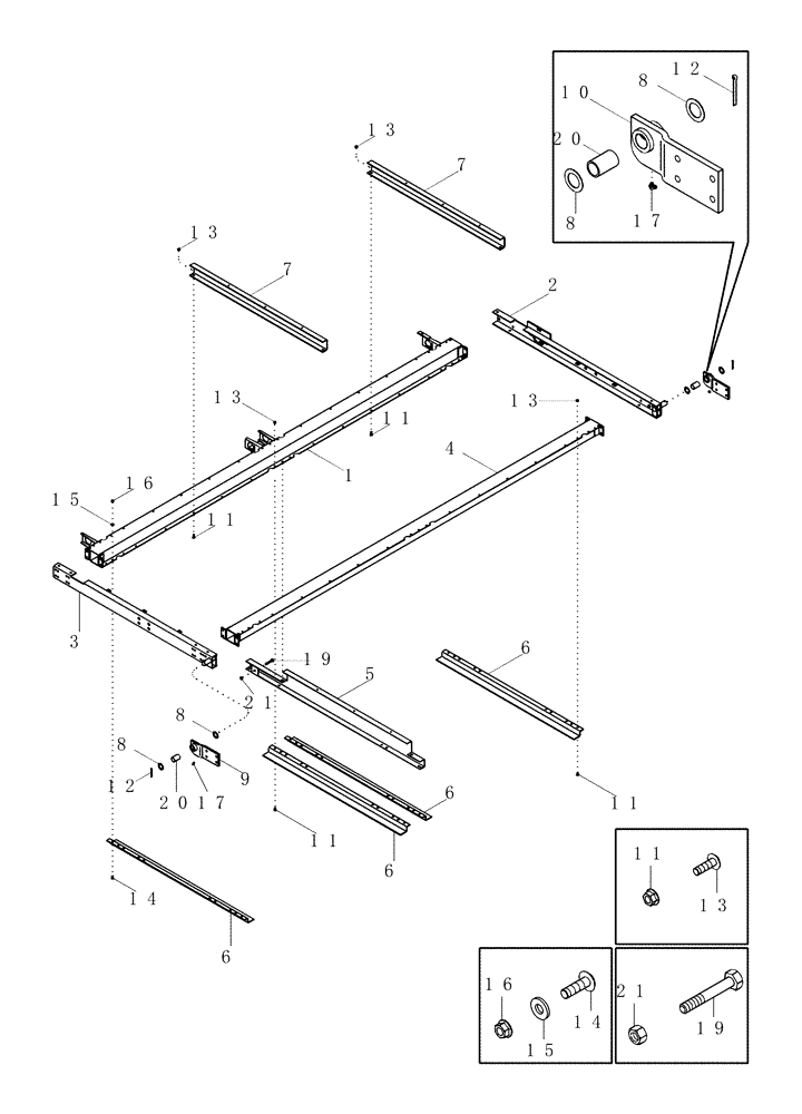 Схема запчастей Case IH 2555 - (09D-14[1]) - BASKET DOOR - ARMS, CHANNELS AND STRUTS - ASN JFG010001 (16) - BASKET
