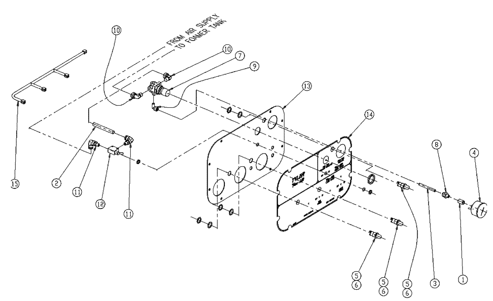 Схема запчастей Case IH 437 - (09-002) - DASH PANEL GROUP, FLEX, FOAM (16) - FOAM MARKER