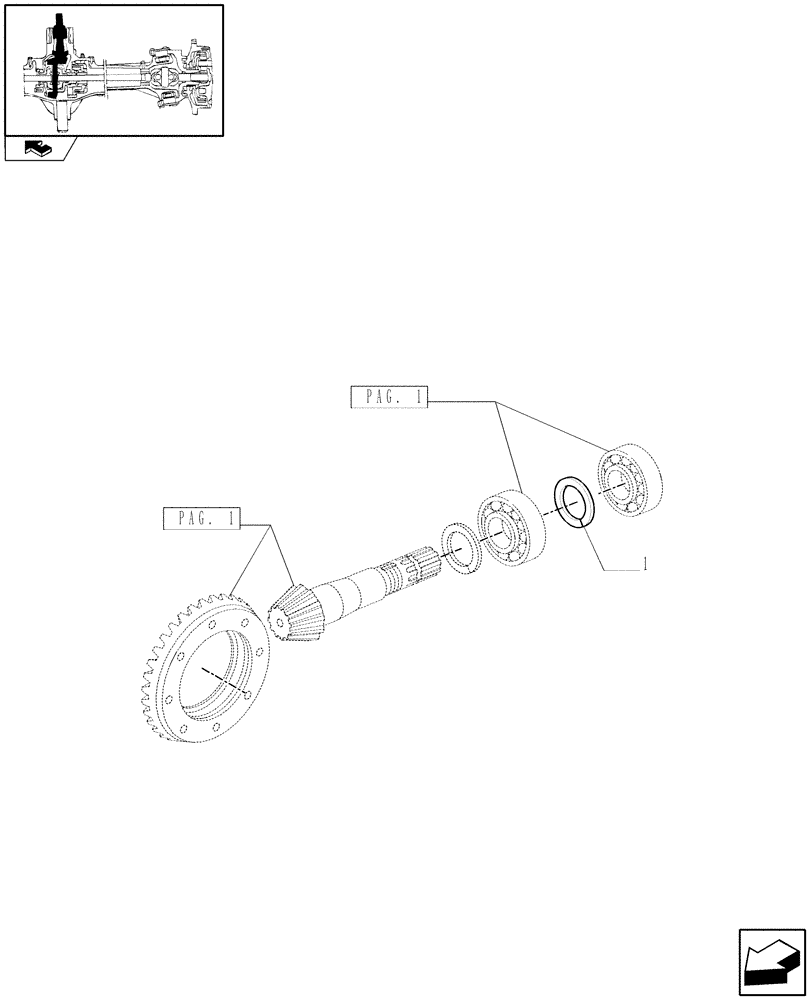 Схема запчастей Case IH PUMA 125 - (1.40. 7/06[03]) - (CL.3) FRONT AXLE W/MULTI-PLATE DIFF. LOCK AND STEERING SENSOR - ADJUSTING SHIMS - C5954 (VAR.330409) (04) - FRONT AXLE & STEERING