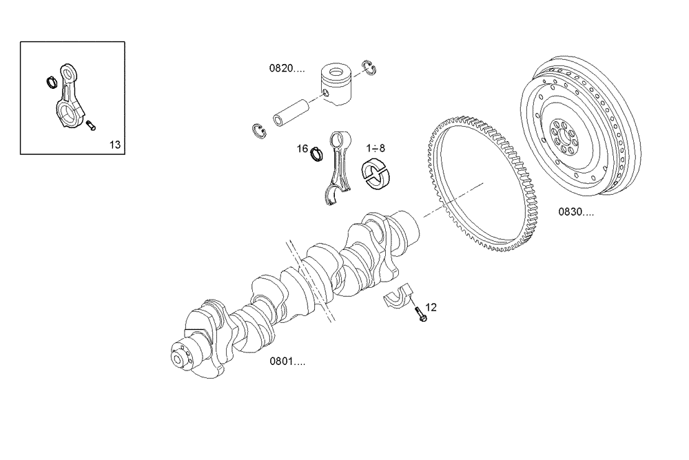 Схема запчастей Case IH F3BE0684A B002 - (0810.157) - CONNECTING ROD 