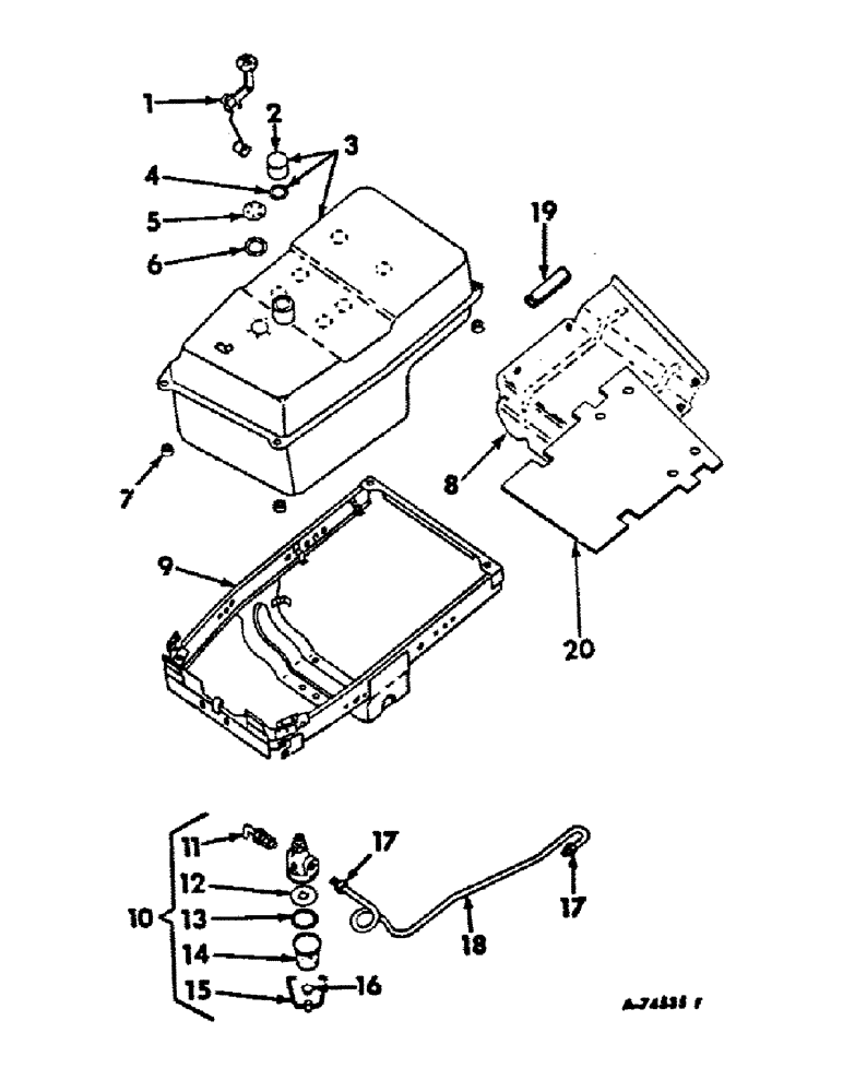 Схема запчастей Case IH 756 - (E-3) - FUEL SYSTEM, FUEL TANK, SUPPORTS AND PIPING, GASOLINE ENGINE TRACTORS (02) - FUEL SYSTEM