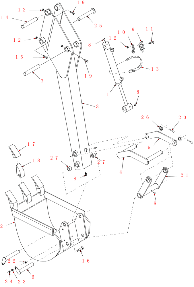 Схема запчастей Case IH 757C - (09) - DIPPERSTICK & BUCKET - 757C 
