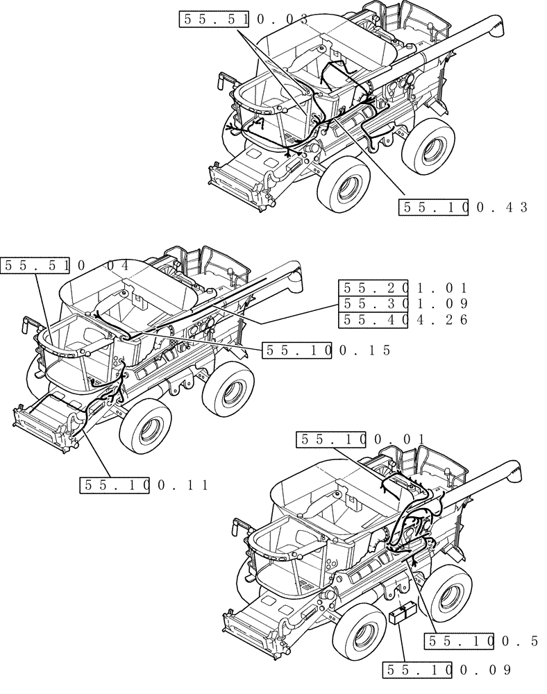 Схема запчастей Case IH 2588 - (00.000.55) - PICTORIAL INDEX - ELECTRICAL SYSTEMS (00) - GENERAL & PICTORIAL INDEX