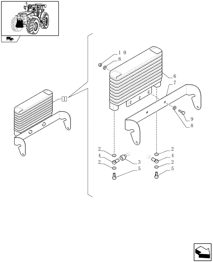 Схема запчастей Case IH PUMA 165 - (1.81.9/01H) - FRONT HPL - OIL COOLER - BREAKDOWN (07) - HYDRAULIC SYSTEM