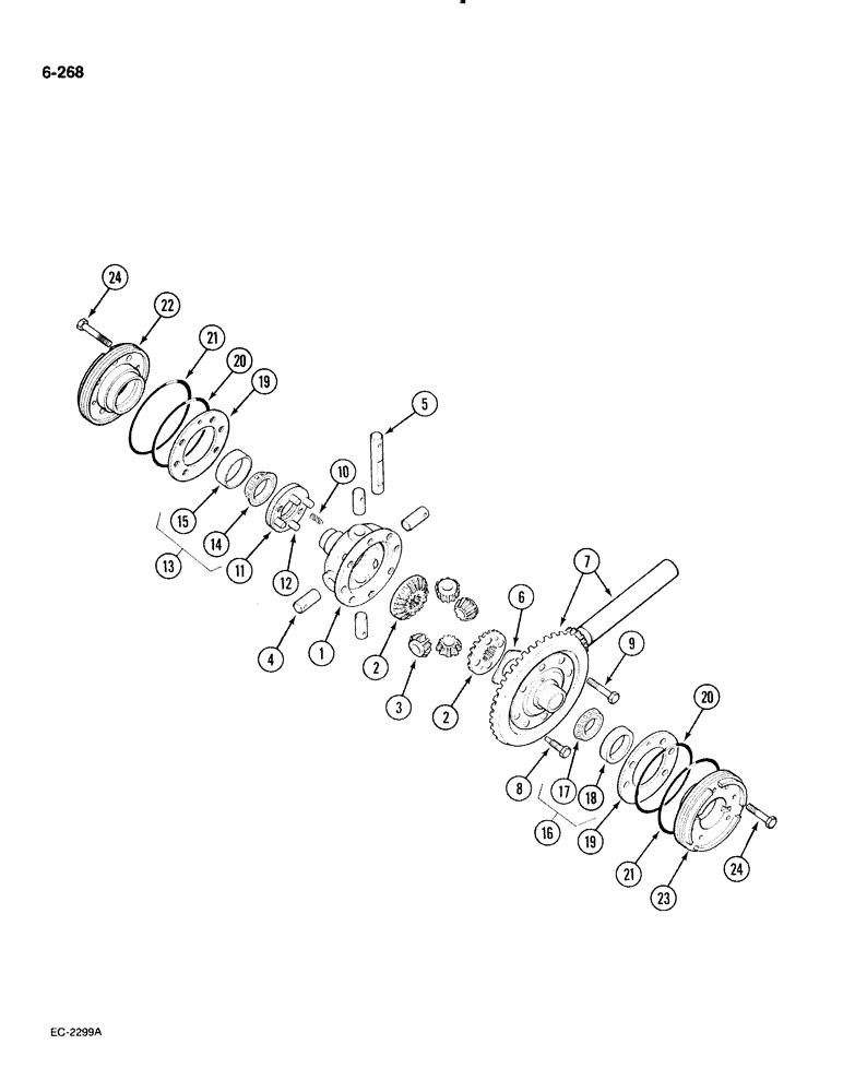 Схема запчастей Case IH 885 - (6-268) - DIFFERENTIAL AND CONNECTIONS (06) - POWER TRAIN