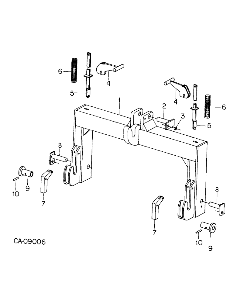 Схема запчастей Case IH 7488 - (09-10) - FRAME, CATEGORY II QUICK COUPLER (12) - FRAME