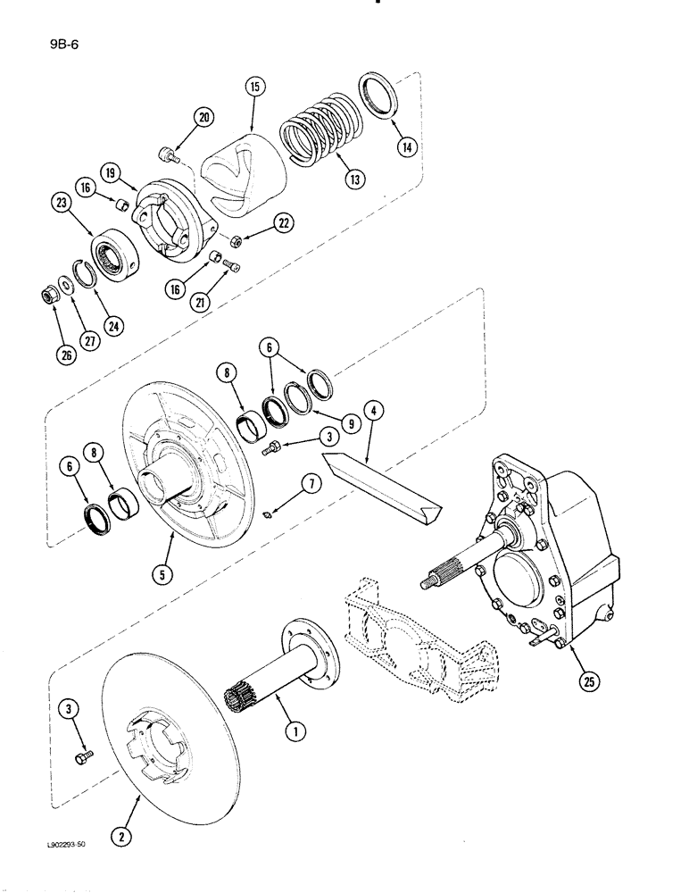 Схема запчастей Case IH 1620 - (9B-06) - ROTOR DRIVE (14) - ROTOR, CONCANVES & SIEVE