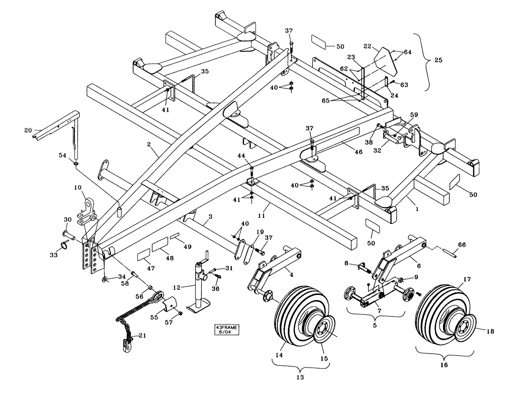 Схема запчастей Case IH NPX5300 - (39.100.01) - NPX5300 MAIN FRAME (09) - CHASSIS/ATTACHMENTS