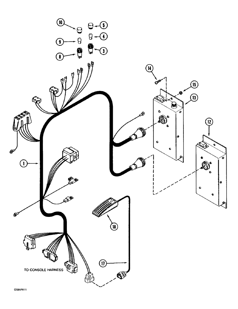 Схема запчастей Case IH 1670 - (4-72) - CONSOLE LEVELING SYSTEM (06) - ELECTRICAL