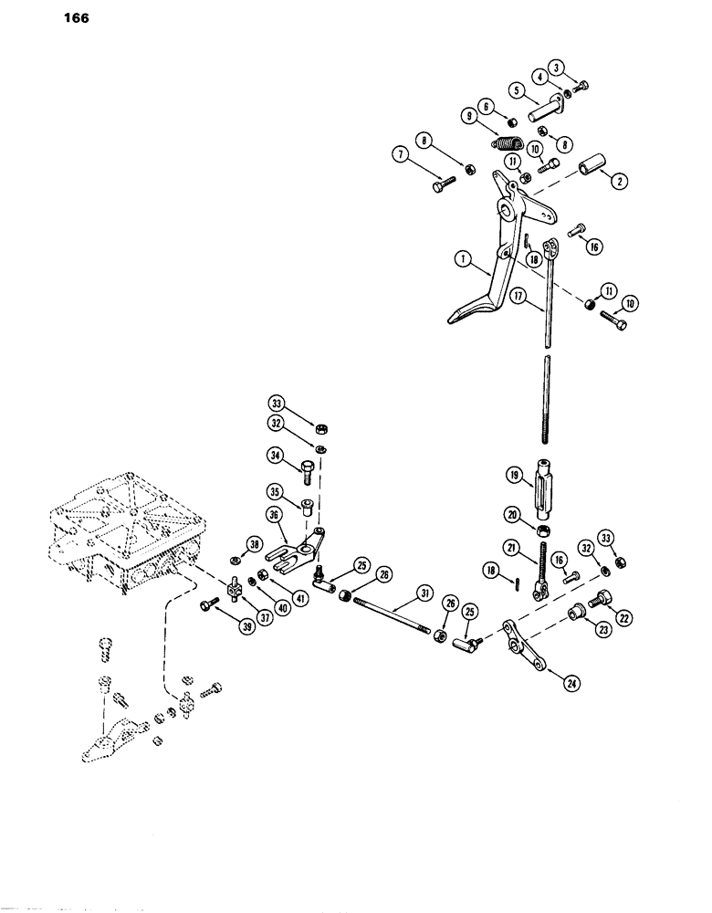 Схема запчастей Case IH 870 - (166) - CLUTCH CONTROLS, POWER SHIFT (06) - POWER TRAIN