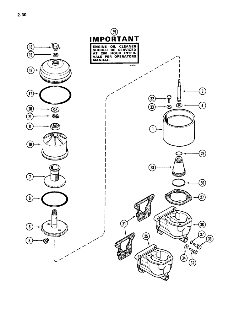Схема запчастей Case IH 4994 - (2-30) - OIL CLEANER, 866 CUBIC INCH DIESEL ENGINE (02) - ENGINE