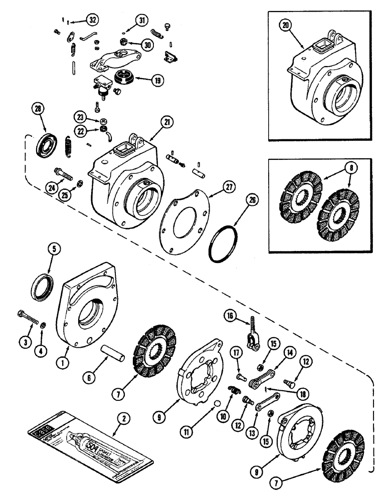 Схема запчастей Case IH 4890 - (7-244) - TRANSMISSION BRAKE (07) - BRAKES