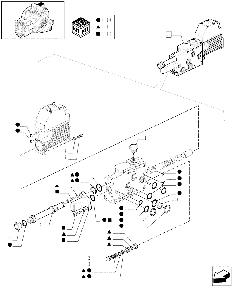 Схема запчастей Case IH PUMA 210 - (1.82.7/10 E) - VALVE CONTROL - BREAKDOWN (07) - HYDRAULIC SYSTEM