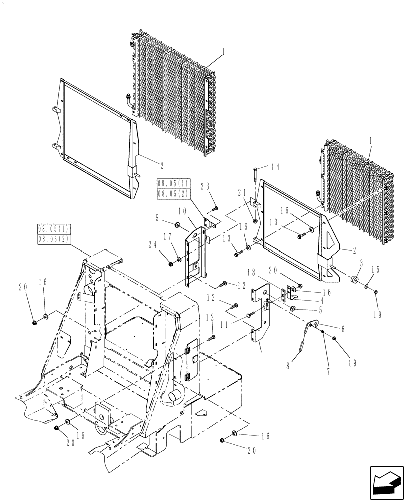 Схема запчастей Case IH WD1903 - (07.03) - HYDRAULIC OIL COOLER/CONDENSER (07) - HYDRAULICS