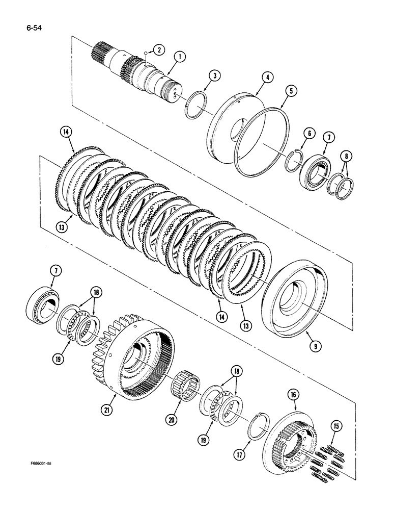 Схема запчастей Case IH 9270 - (6-54) - PTO ASSEMBLY, CLUTCH PACK (06) - POWER TRAIN