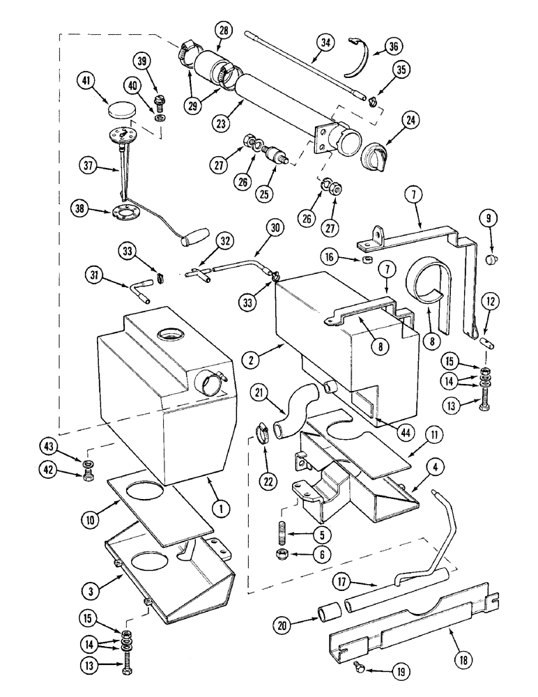 Схема запчастей Case IH 1394 - (3-46) - FUEL TANKS, TRACTORS WITH CAB, P.I.N. 11505819 AND AFTER (03) - FUEL SYSTEM