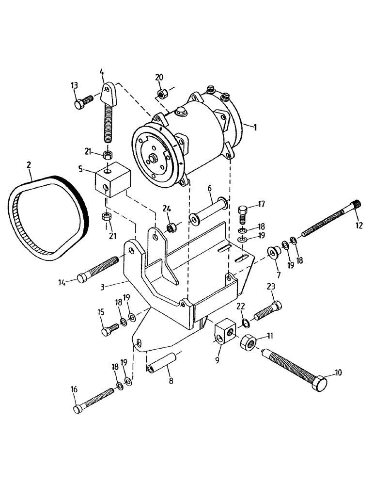 Схема запчастей Case IH 7000 - (A06-15) - AIR CONDITIONER COMPRESSOR, MOUNT, BELT, 108 Mainframe & Functioning Components