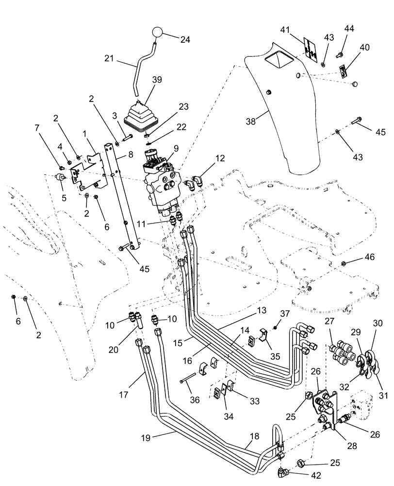 Схема запчастей Case IH DX29 - (07.11) - 2-SPOOL REMOTE CONTROL VALVE & PIPING KIT - 710440076 (07) - HYDRAULIC SYSTEM